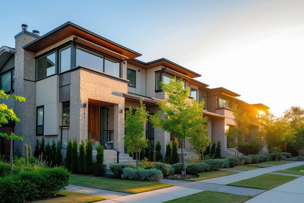 Asian contemporary townhouse architecture building suburb.