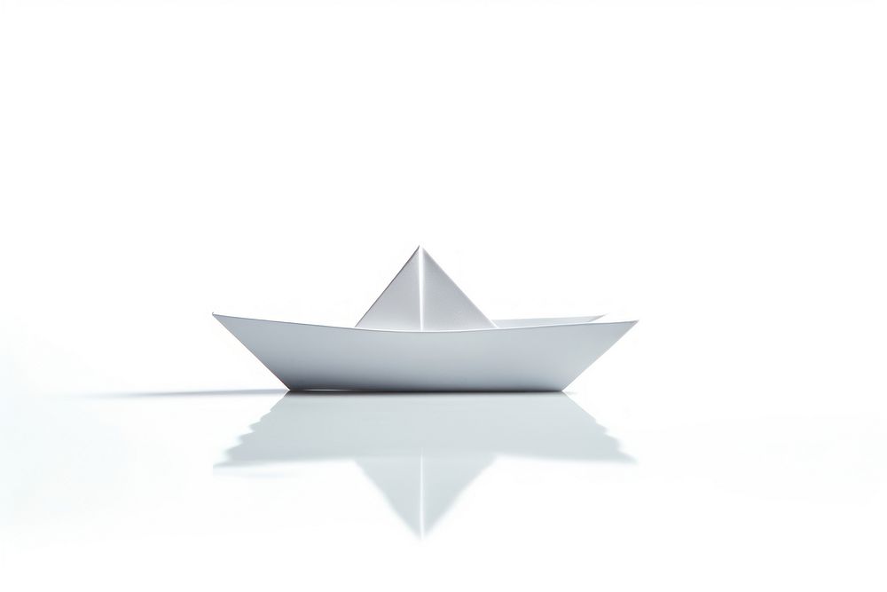 One paper boat white white background watercraft.