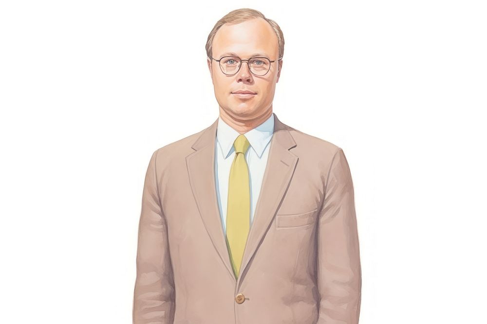 Businessman portrait glasses blazer.