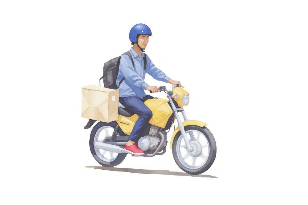 Food delivery motorcycle cardboard vehicle.