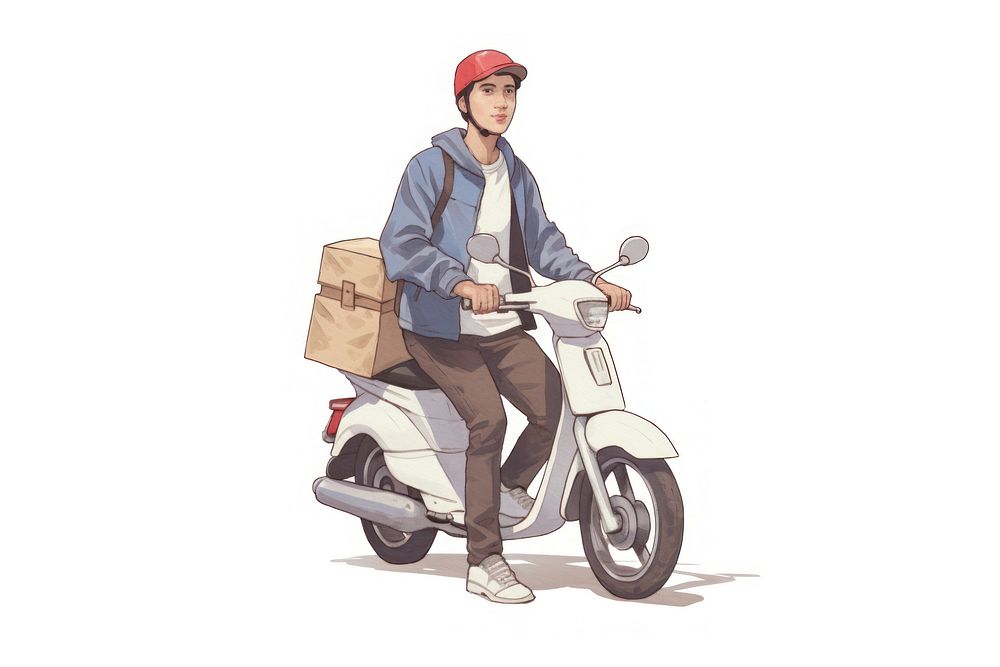 Food delivery motorcycle vehicle scooter.