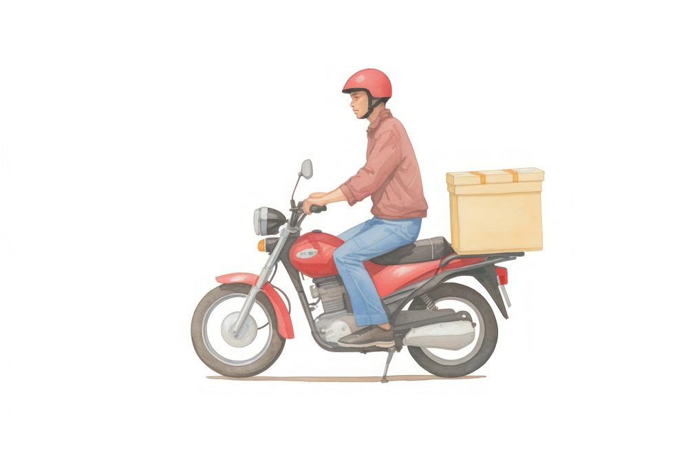 Food deliver motorcycle cardboard vehicle.