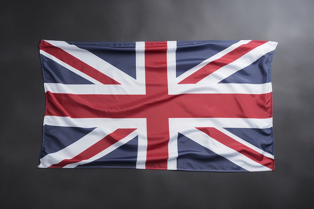 United Kingdom flag mockup united kingdom flag gray background independence.