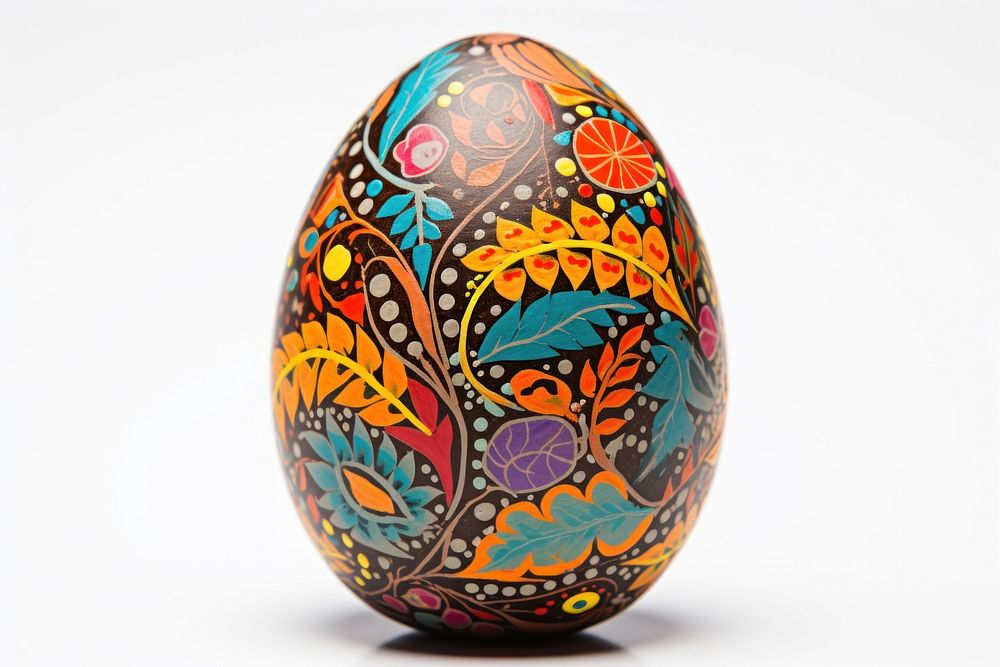 Colorful handmade easter egg celebration creativity decoration.