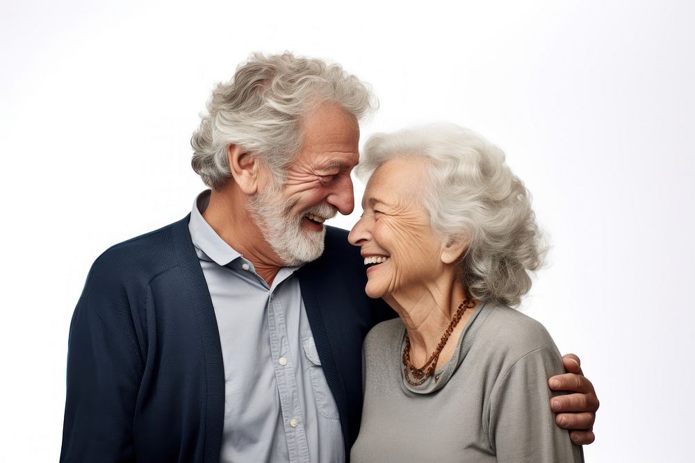 Senior couple retirement laughing adult.