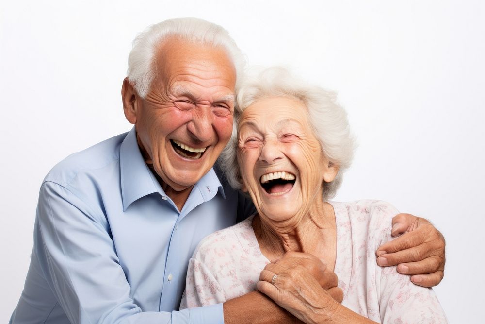 Senior couple retirement laughing adult.