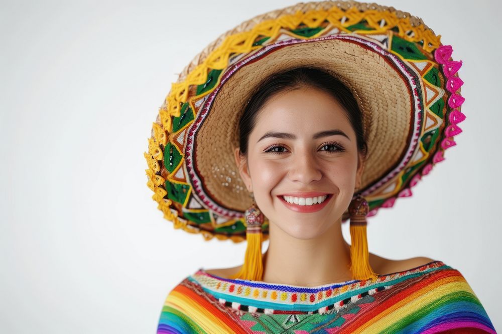 Concept of Cinco de mayo sombrero portrait smiling.