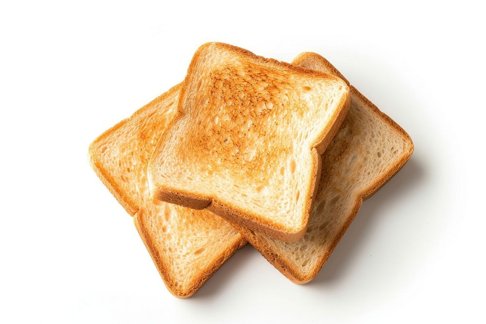 Bread toast food white background.
