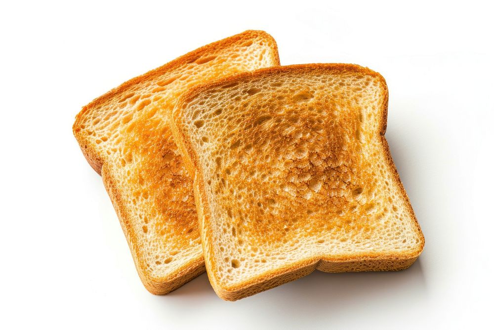 Bread toast food white background.