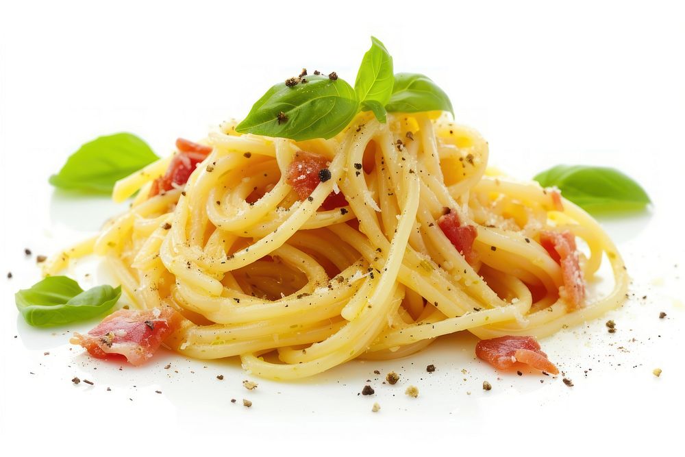 Food spaghetti carbonara pasta.