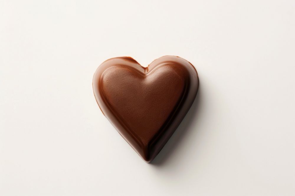 Chocolate heart shape white background valentine's day accessories.
