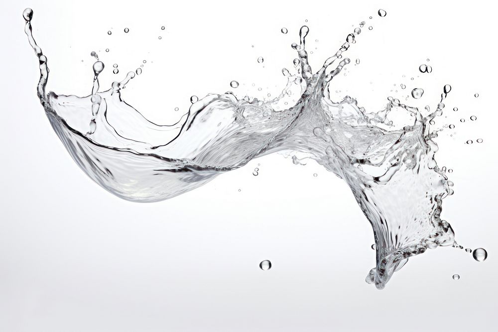 Flowing water splash backgrounds flowing white background.