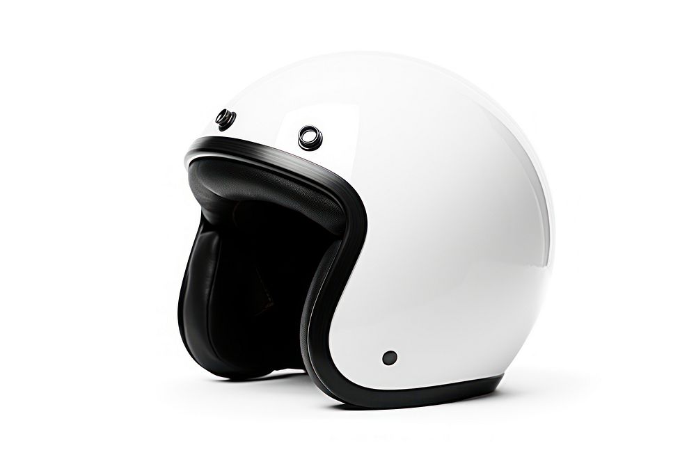 Helmet classic protection white white background.