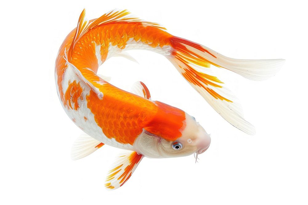 Koi fish in heart shape goldfish animal carp.