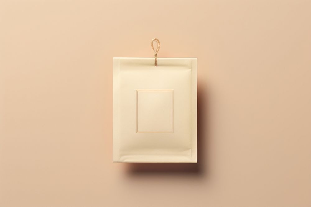 Mockup white tea bag simplicity rectangle lighting.