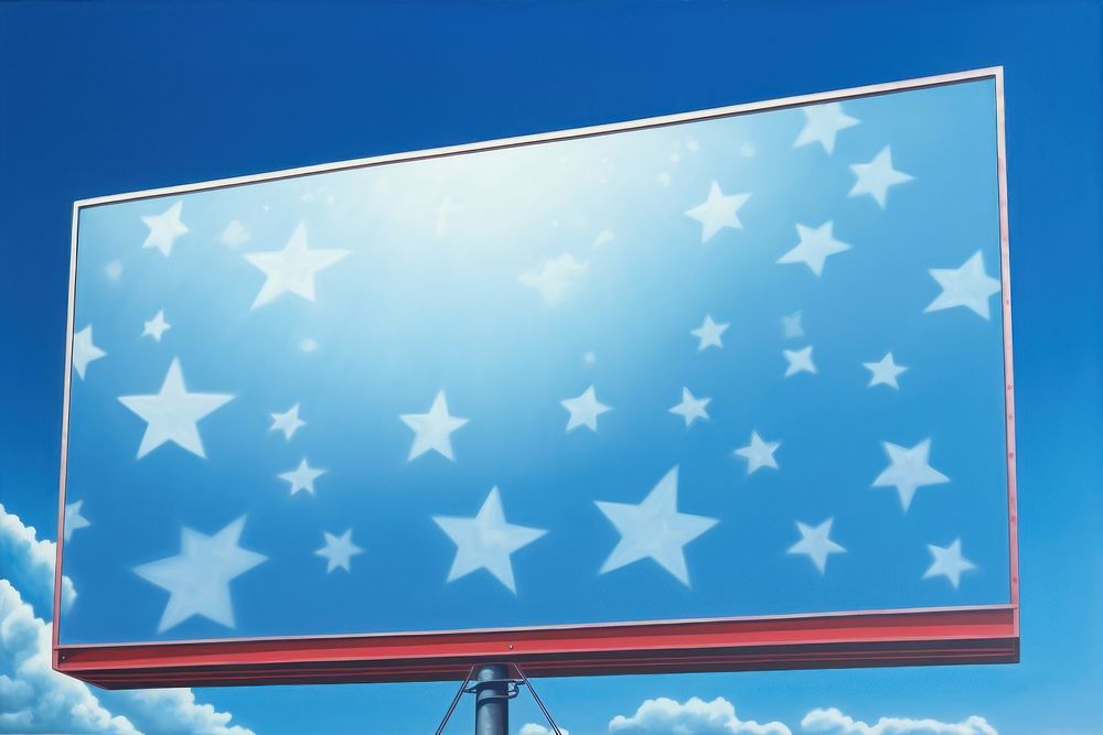 Blank billboard advertisement outdoors flag.
