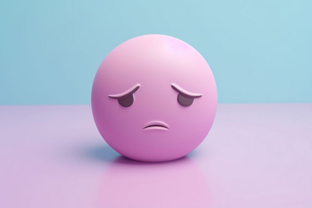 Sad emoji anthropomorphic representation frustration.