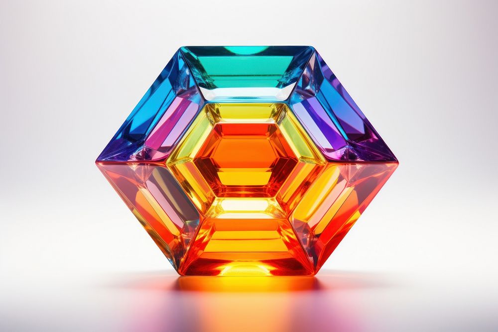 Hexagon gemstone jewelry crystal.