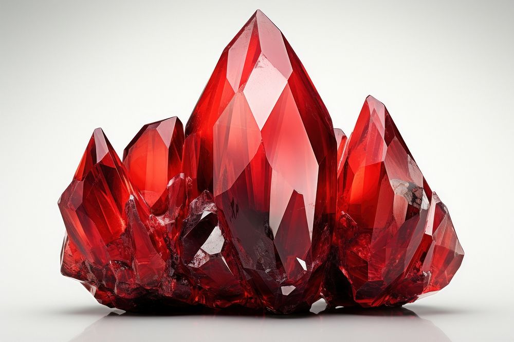 Red gemstone crystal mineral.