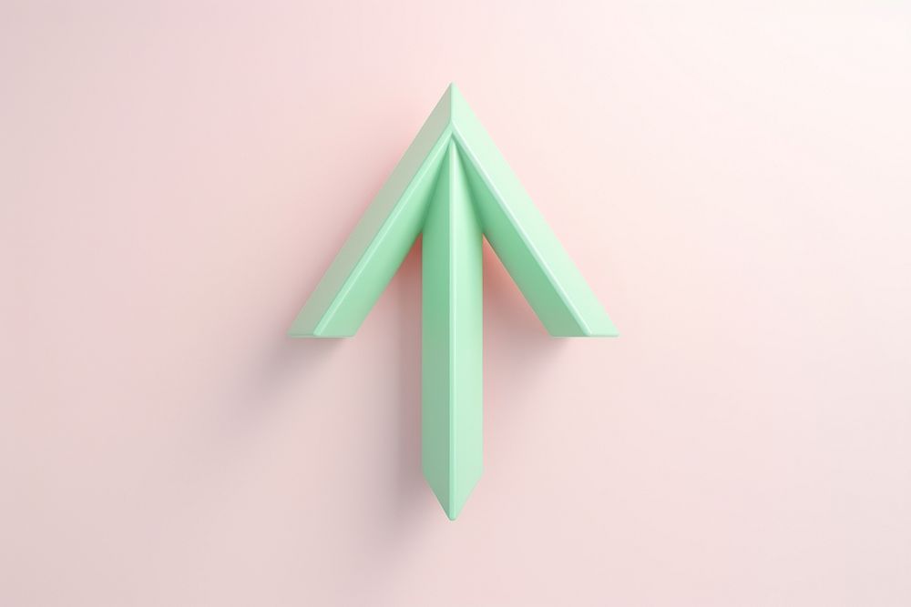 Triangular arrow pointers origami symbol paper.