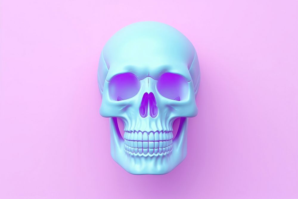 Skull anatomy purple violet.