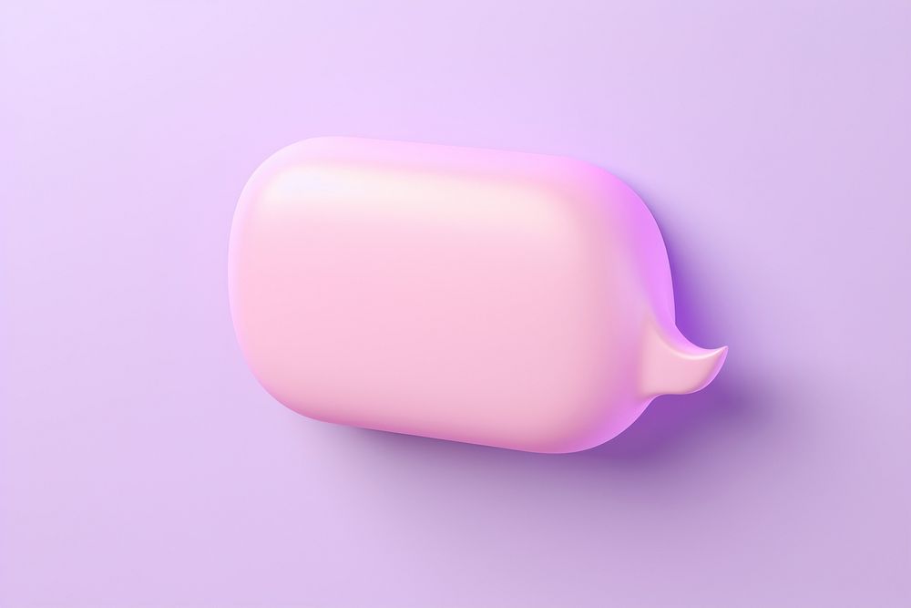Speech bubble purple lavender plastic.