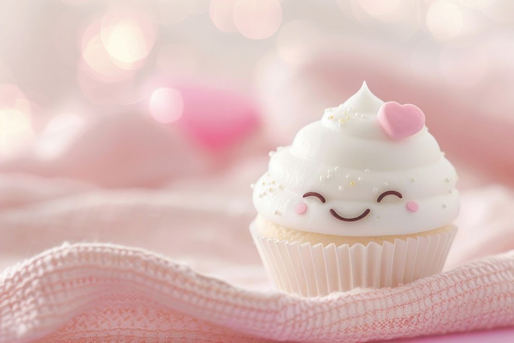 White cute wallpaper dessert cupcake icing.