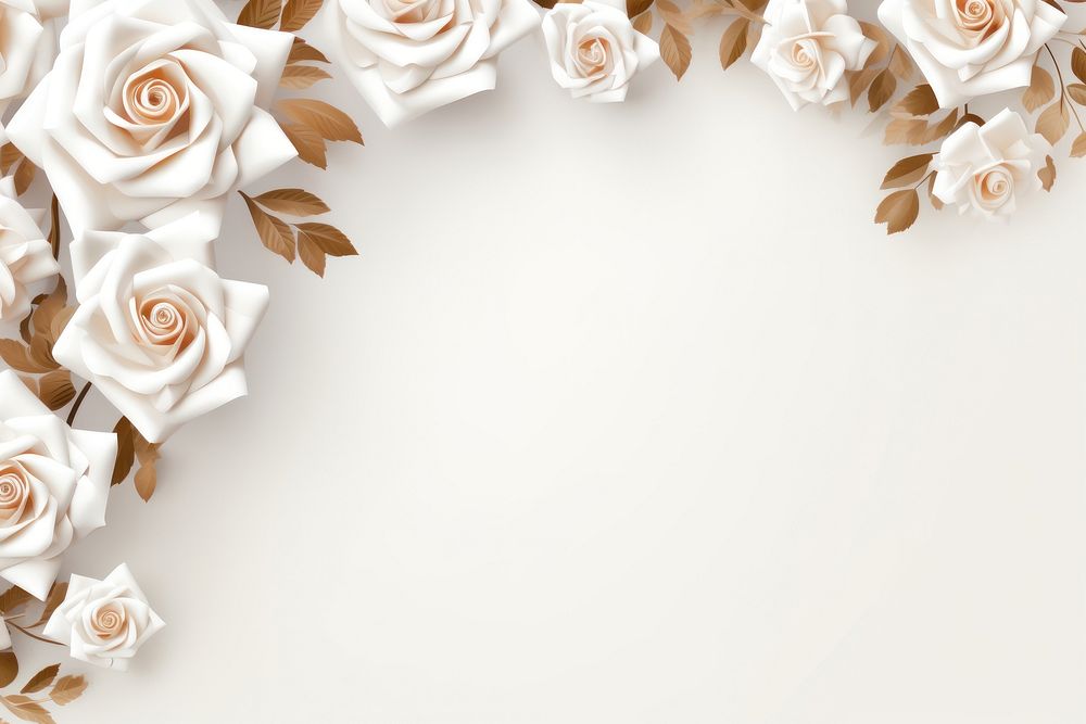 White rose floral border backgrounds pattern flower.
