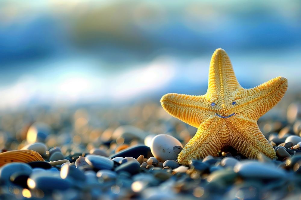 Yellow star cute wallpaper starfish pebble invertebrate.