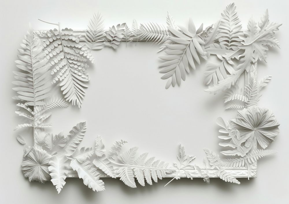 Botanical white art pattern.