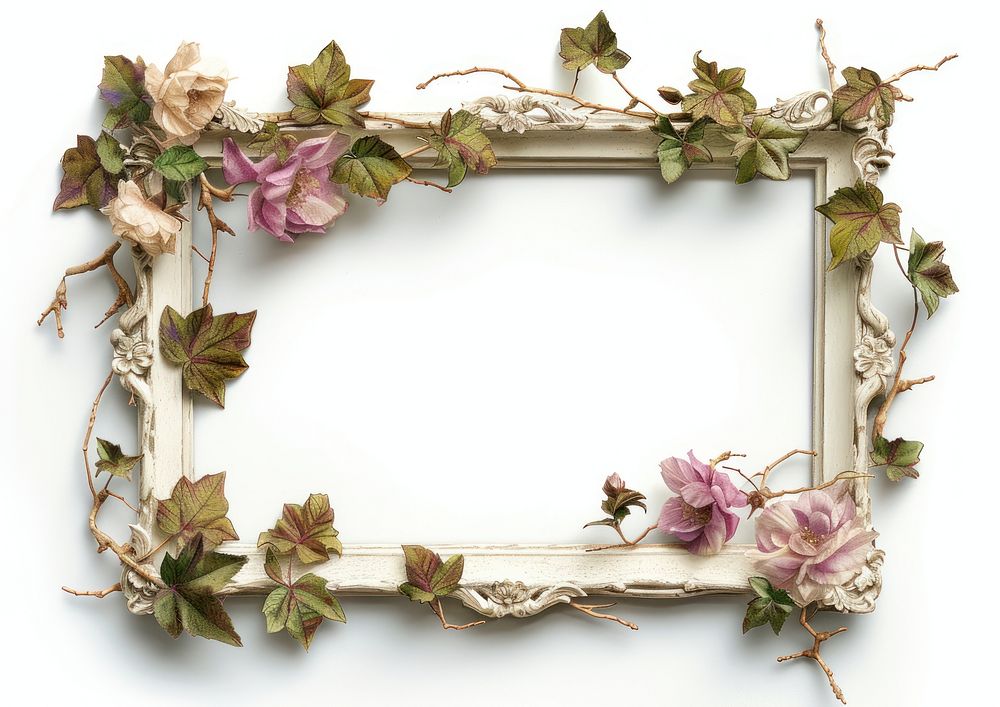 Floral plant frame photo.