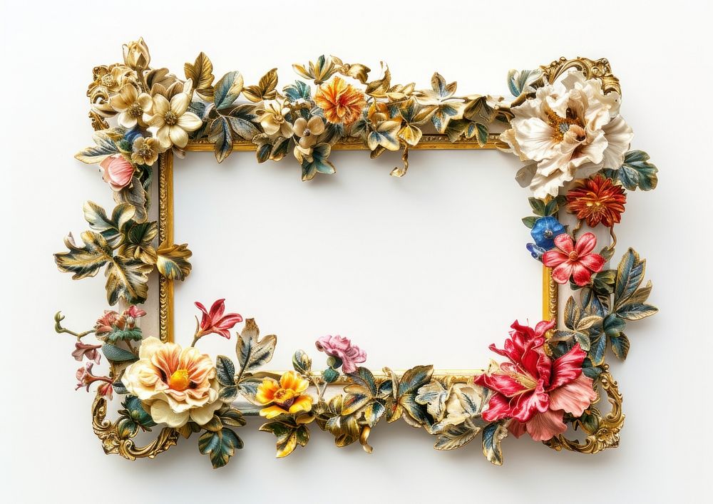 Floral jewelry frame art.
