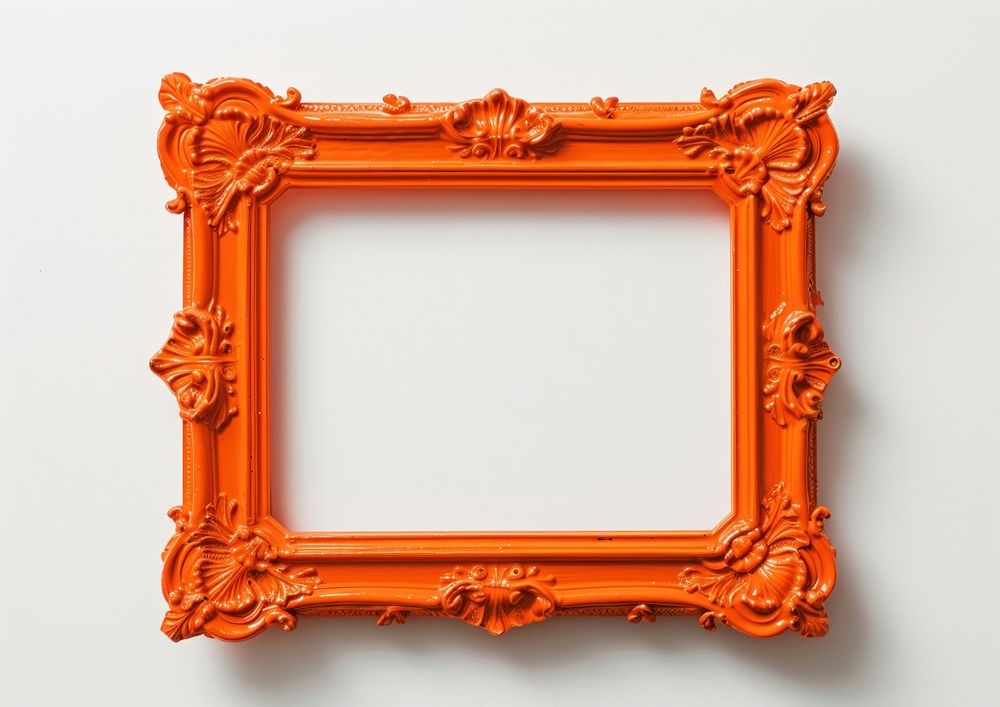 Orange backgrounds frame art.