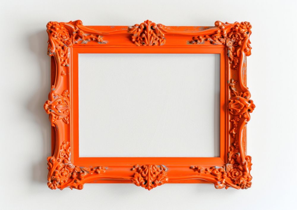 Orange frame white background rectangle.