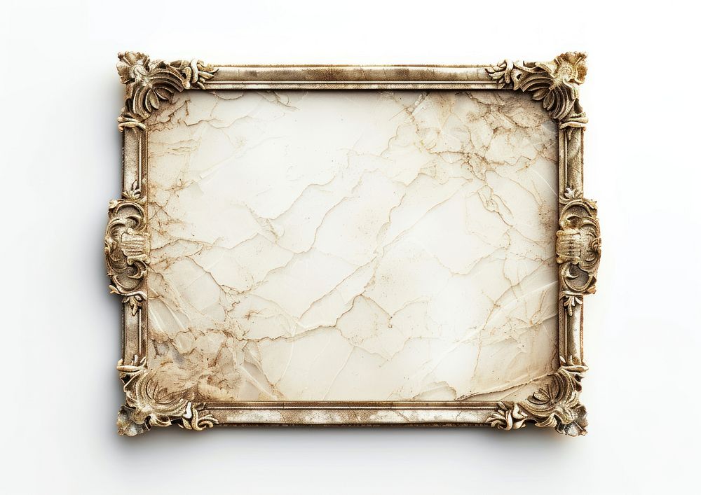 Marble backgrounds frame white background.