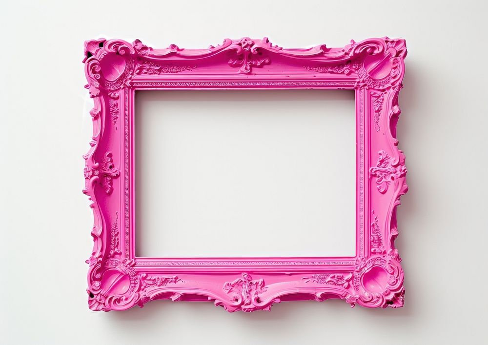 Pink frame white background creativity.