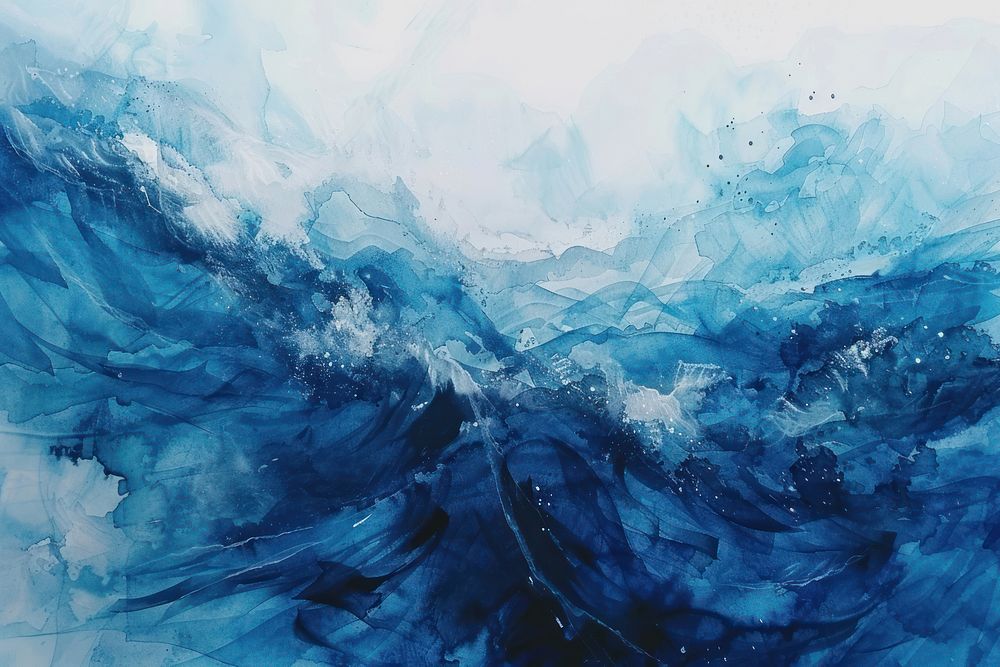 Abstract watercolor painting of the sea nature blue backgrounds.