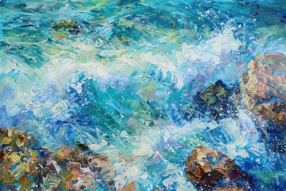 Abstract painting of the sea outdoors nature ocean.