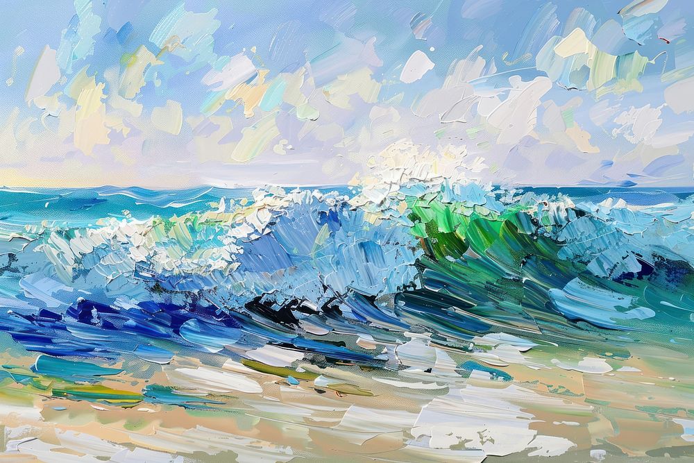 Abstract painting of the sea outdoors nature ocean.