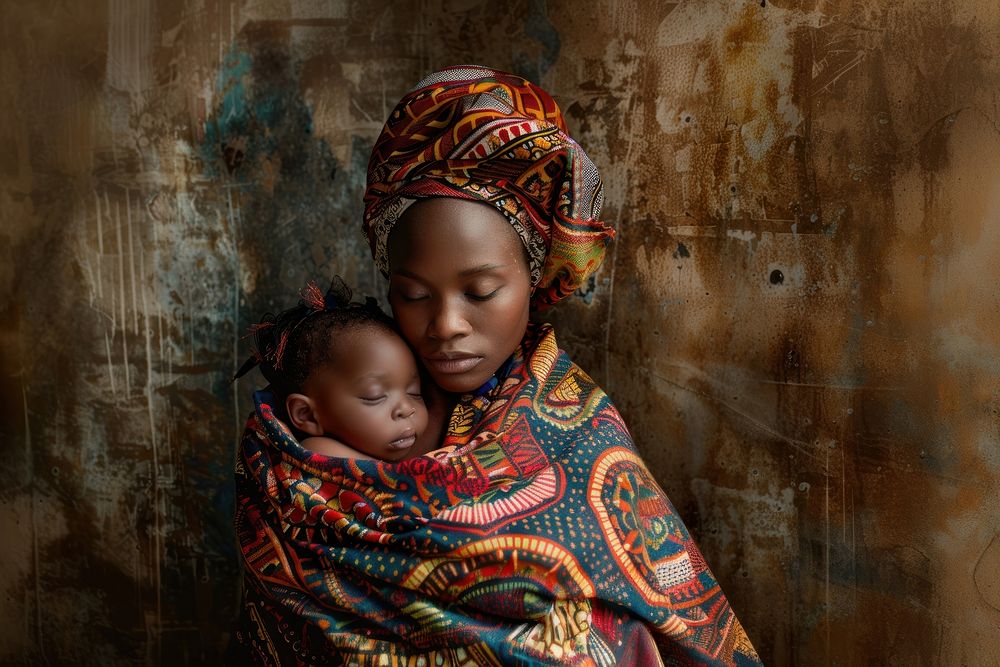 African mother portrait adult togetherness.
