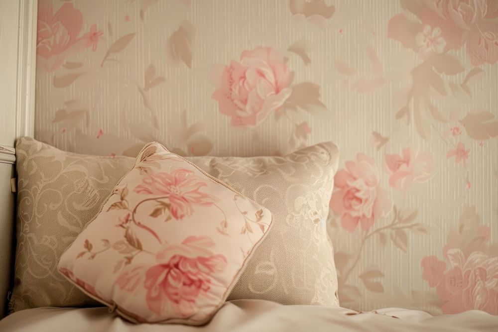 Beige cute wallpaper furniture cushion pillow.