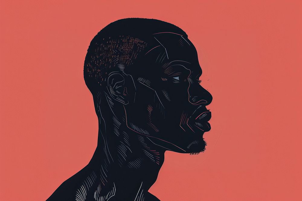 Black man illustration portrait adult photography.