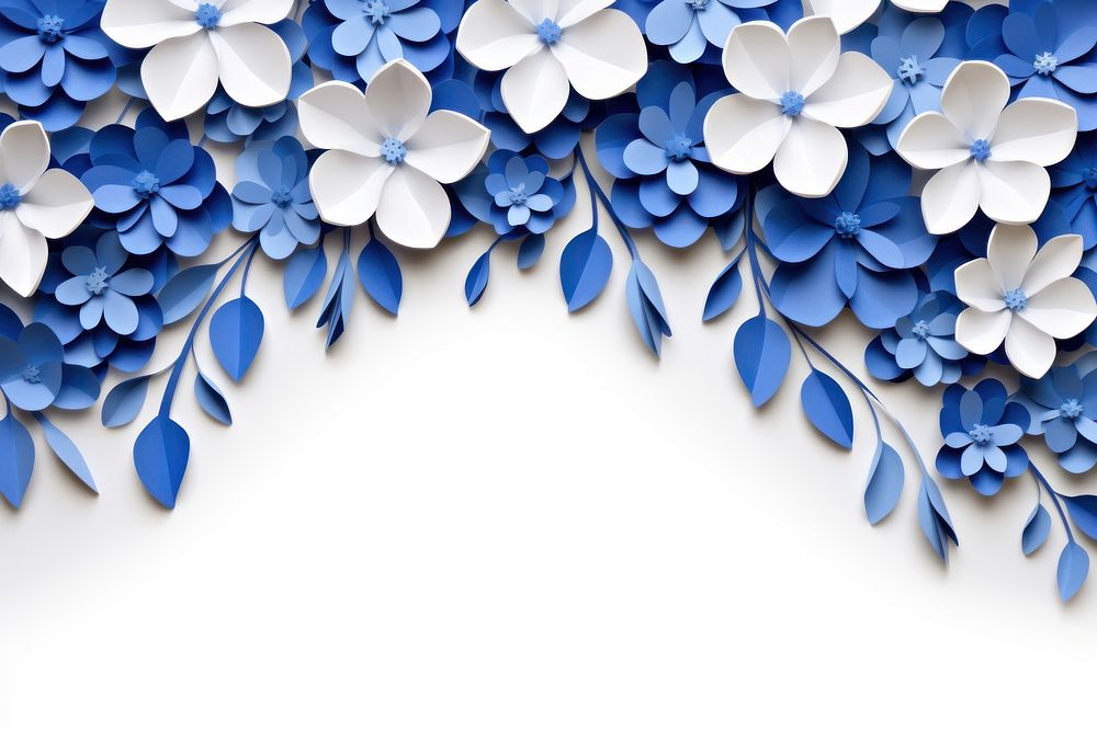 Blue flower floral border backgrounds pattern nature.