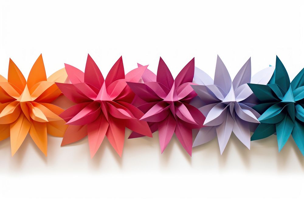 Blur flower floral border origami paper plant.