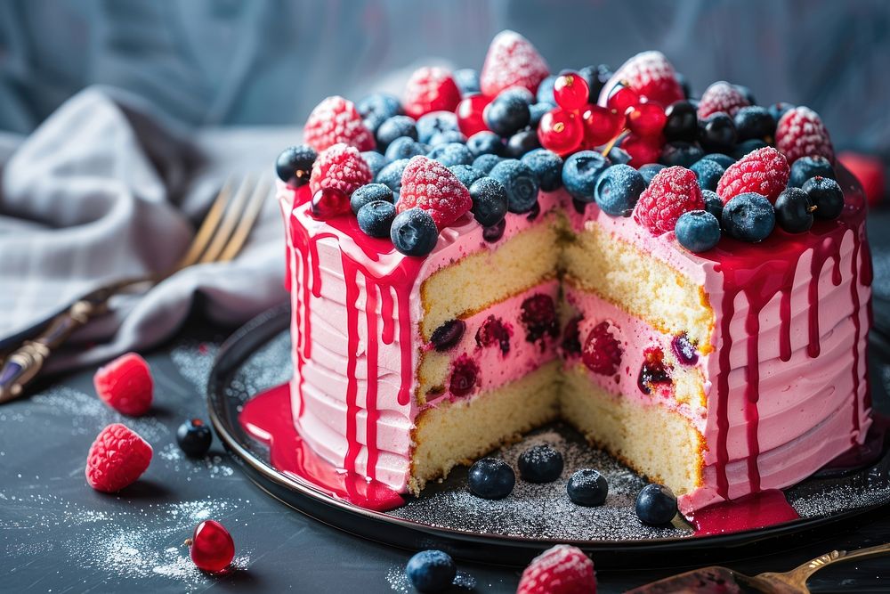 Cake background raspberry dessert fruit.