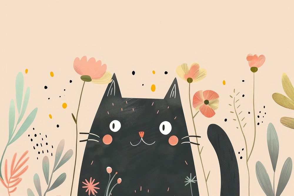 Cat illustration cute wallpaper illustrated creativity blackboard.