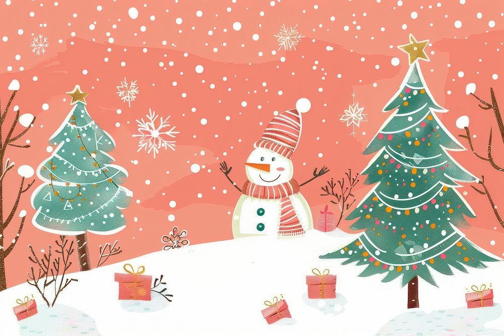 Christmas drawing cute background nature backgrounds outdoors.