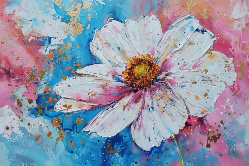 Cosmo flower painting blossom cosmos.