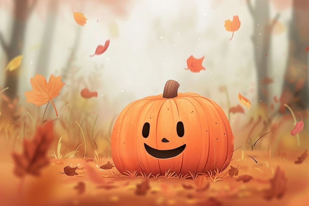 Cute pumpkin wallpaper halloween jack-o'-lantern anthropomorphic.