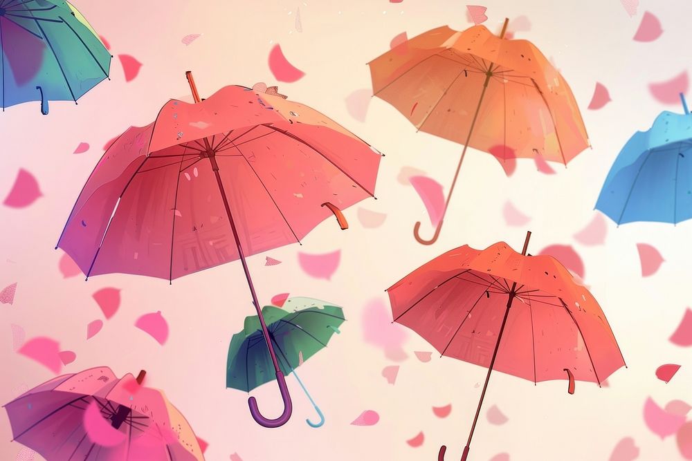 Cute umbrella illustration wallpaper backgrounds celebration protection.